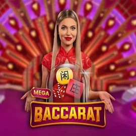 Mega Baccarat logo by Pragmatic Play at Cubet Casino